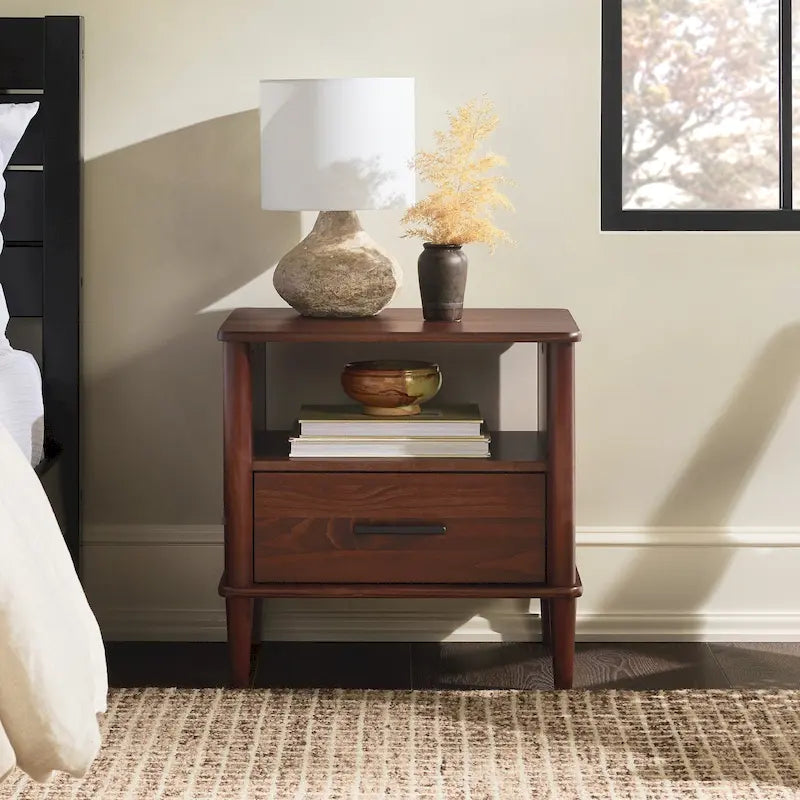 Middlebrook Designs Mid-Century Modern Solid Wood Spindle Nightstand