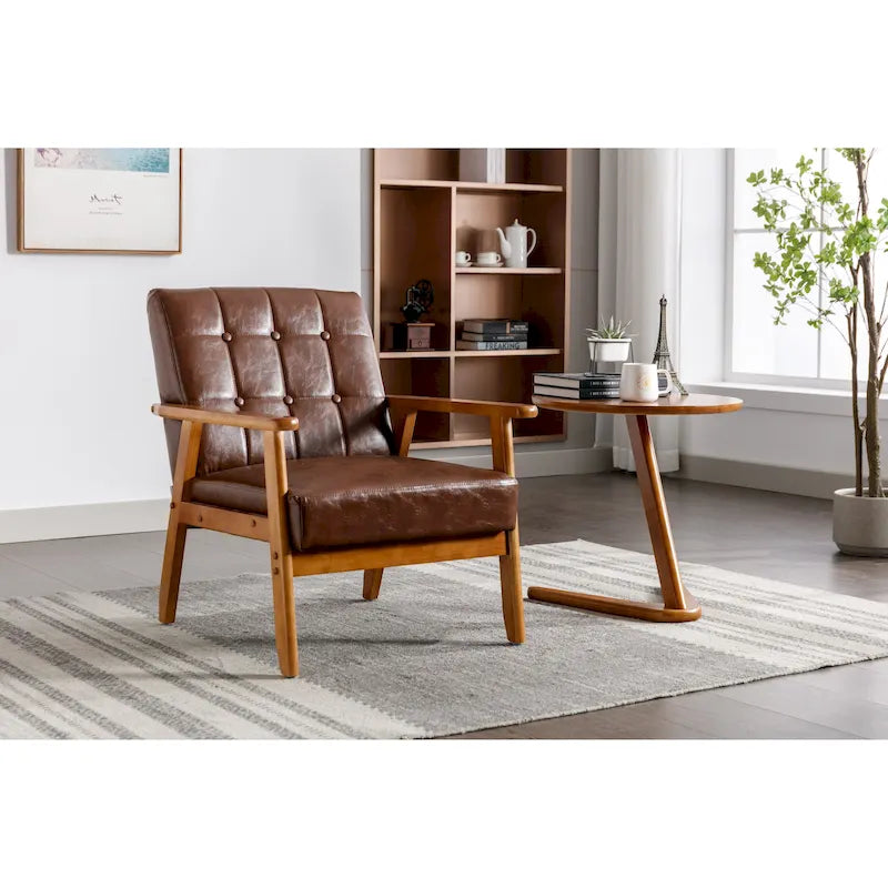28.74 Tufted Accent Chair with Solid Wood Frame