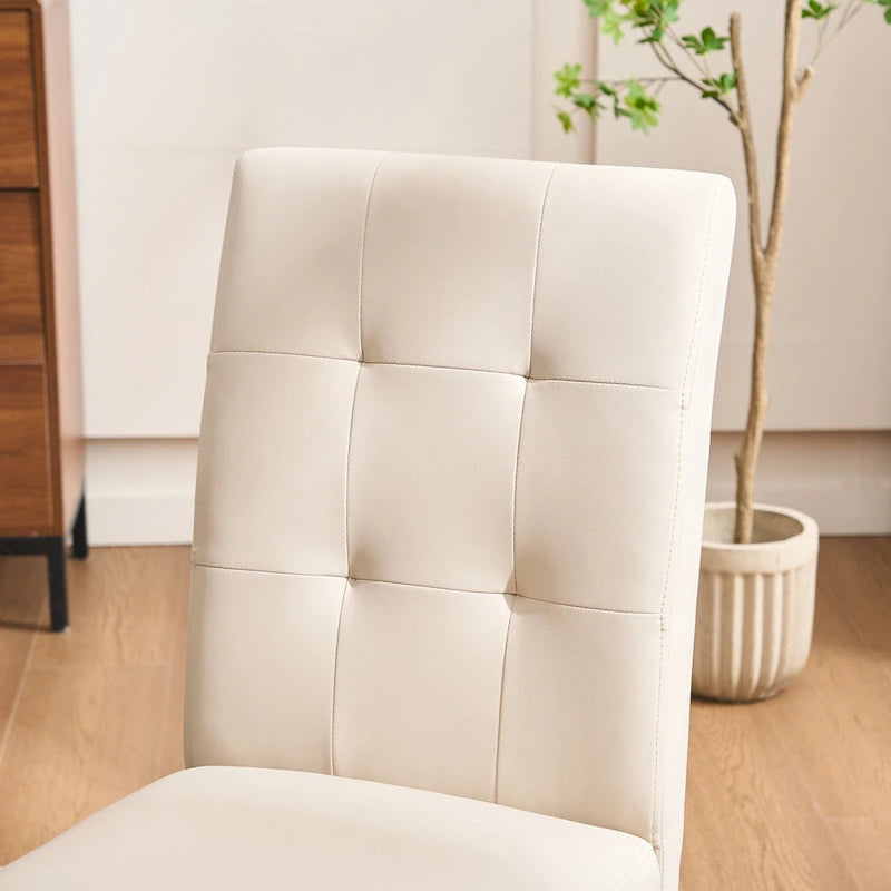 FERPIT Faux Leather Tufted Upholstered Dining Chairs Set of 2 - 17.5W x 23D x 36.5H