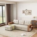 Convertible Sectional Sofa with Pull-Out Bed and Hidden Storage Chaise
