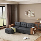 Convertible Sectional Sofa with Pull-Out Bed and Hidden Storage Chaise