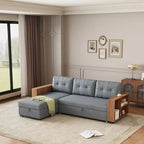 Convertible Sectional Sofa with Pull-Out Bed and Hidden Storage Chaise