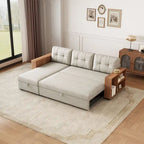 Convertible Sectional Sofa with Pull-Out Bed and Hidden Storage Chaise