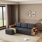 Convertible Sectional Sofa with Pull-Out Bed and Hidden Storage Chaise