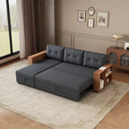 Convertible Sectional Sofa with Pull-Out Bed and Hidden Storage Chaise