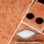 120.5 Chenille L-Shaped Sectional Sofa Bed with Storage & Cup Holders