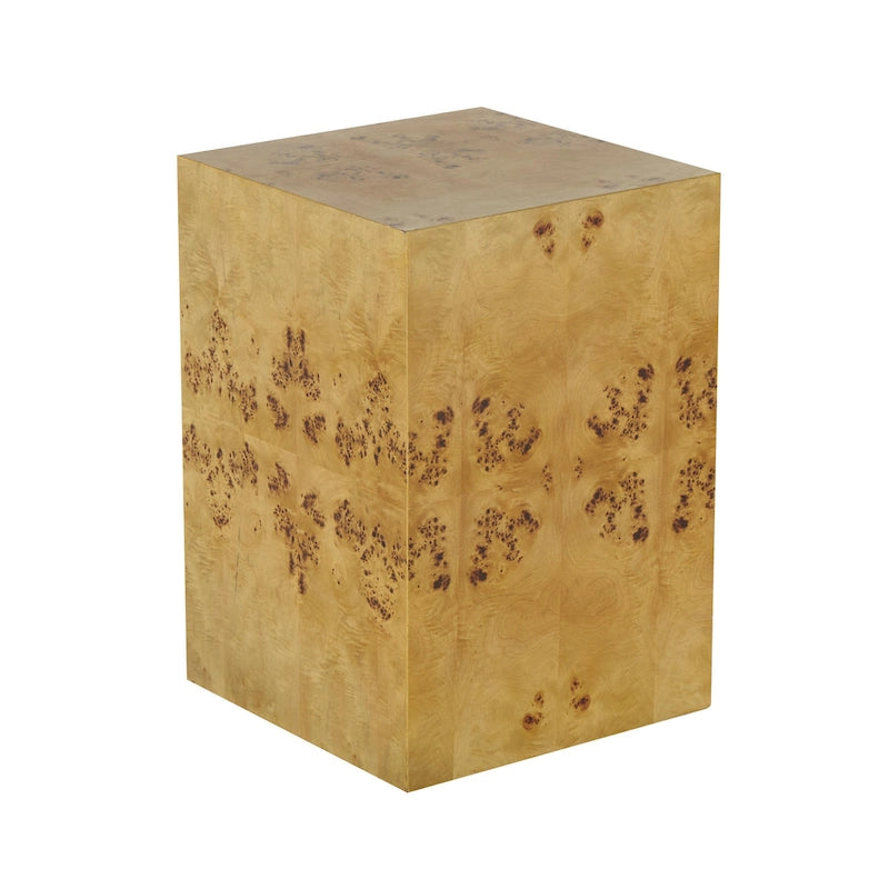 Wood Square Cube Side End Accent Table with Wood Grain Patterns - Brown - Roche River Decor