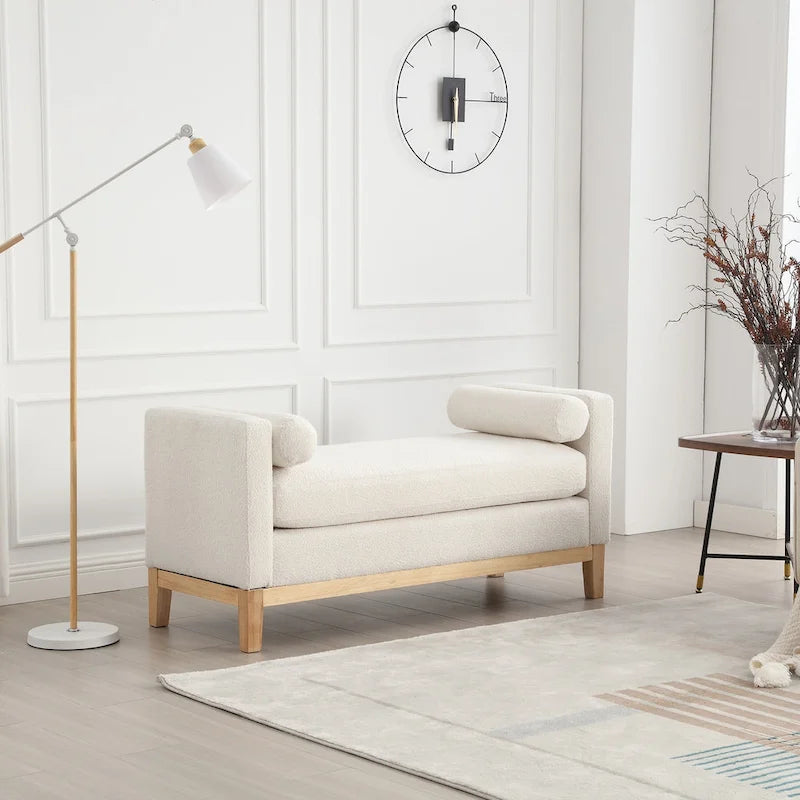 Elegant Upholstered Bench with High Sides