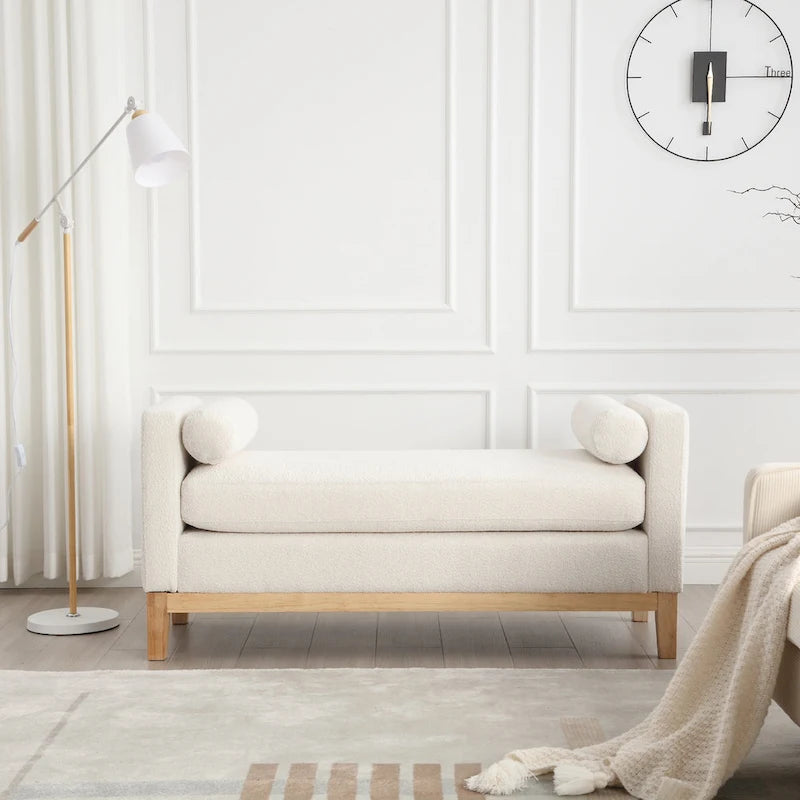 Elegant Upholstered Bench with High Sides