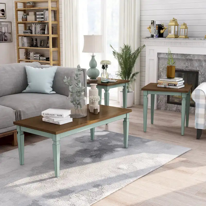 Nomara French Country 48-inch Solid Wood 3-Piece Coffee Table Set by Furniture of America