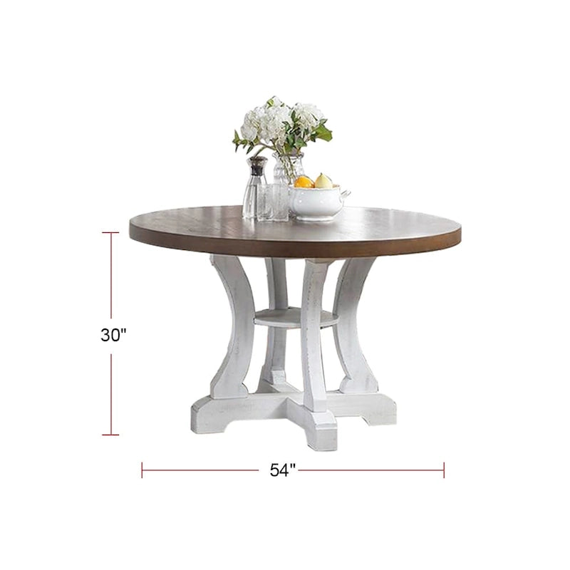 Rustic Round Pedestal Dining Table