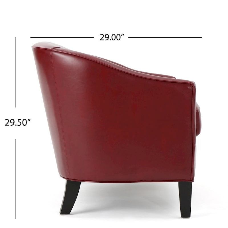 Faux Leather Loveseat 2-Seater - Red/Teal/Green