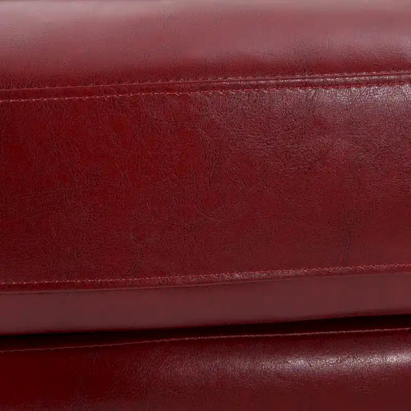 Faux Leather Loveseat 2-Seater - Red/Teal/Green