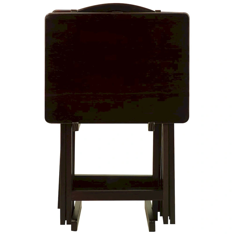 Porch & Den Laflin Solid Wood Traditional 5-piece Tray Table Set
