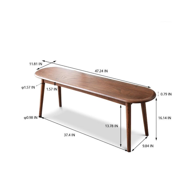 Natural Oak Wood Bench
