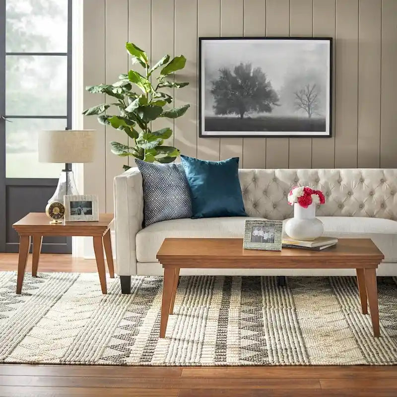 Walnut Solid Wood End Table - Mid-Century Modern Style