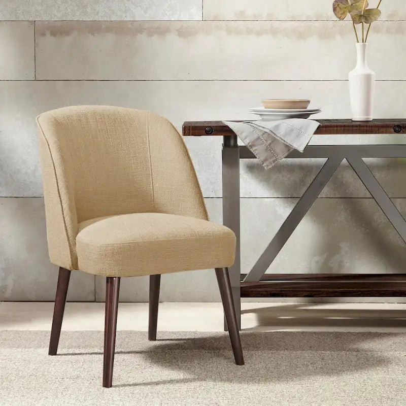 Madison Park Larkin Natural Rounded Back Dining Chair - 22.25 w x 24.5 d x 34.6 h