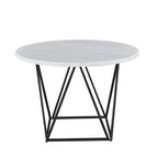 Steve Silver Ranger White Marble Top Round Dining Table
