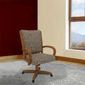 Chromcraft Darell Caster Dining Chair in Chestnut Finish