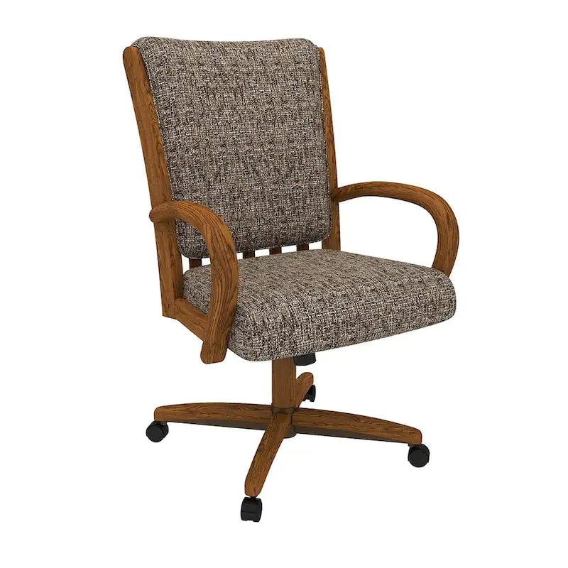 Chromcraft Darell Caster Dining Chair in Chestnut Finish