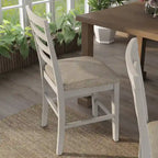 Furniture of America Biaz Farmhouse White Wood Counter Height Chairs (Set of 2)