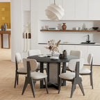 Solid Wood 52 Round Dining Table for 6 People Nordic style - 52*30
