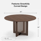 Solid Wood 52 Round Dining Table for 6 People Nordic style - 52*30