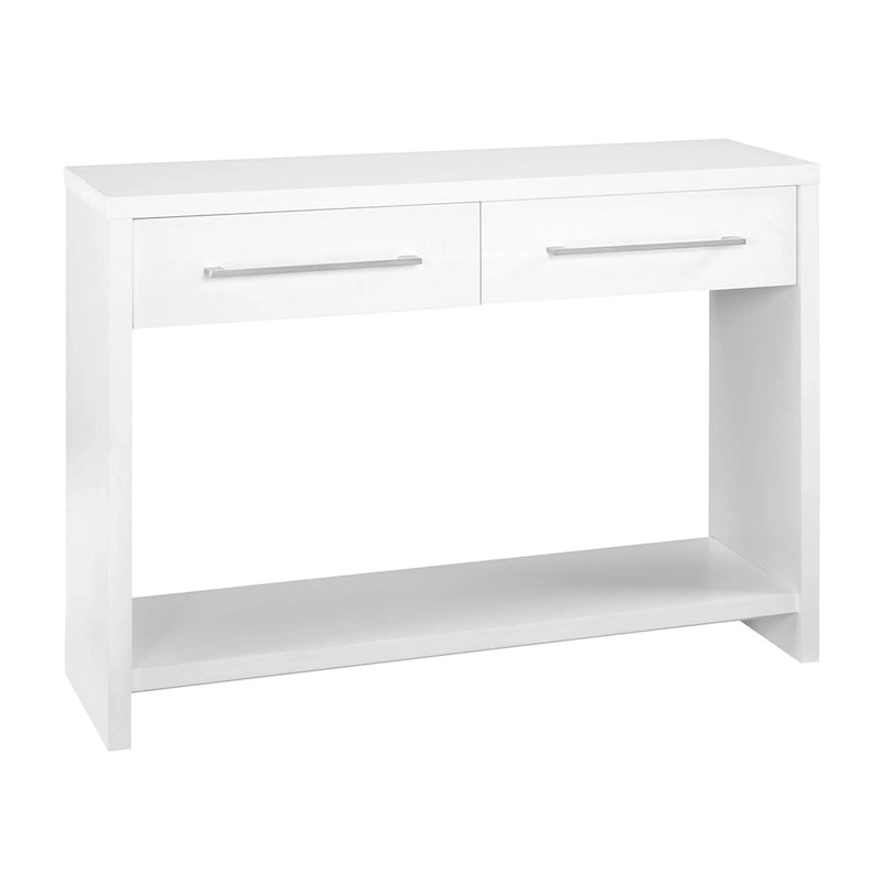 Console Table with 2 Drawers and 2 Shelves - White or Espresso Brown