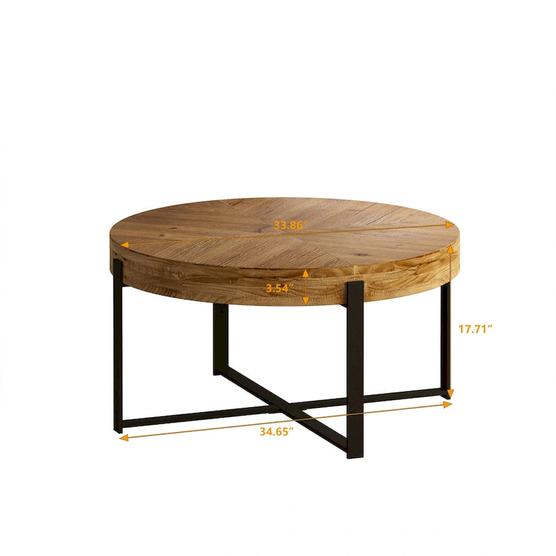 Modern Retro Splicing Round Coffee Table