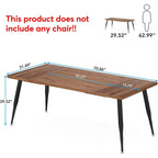 Large Dining Table for 6 to 8, Kitchen Furniture, Brown/ Black