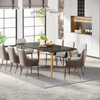 Large Dining Table for 6 to 8, Kitchen Furniture, Brown/ Black
