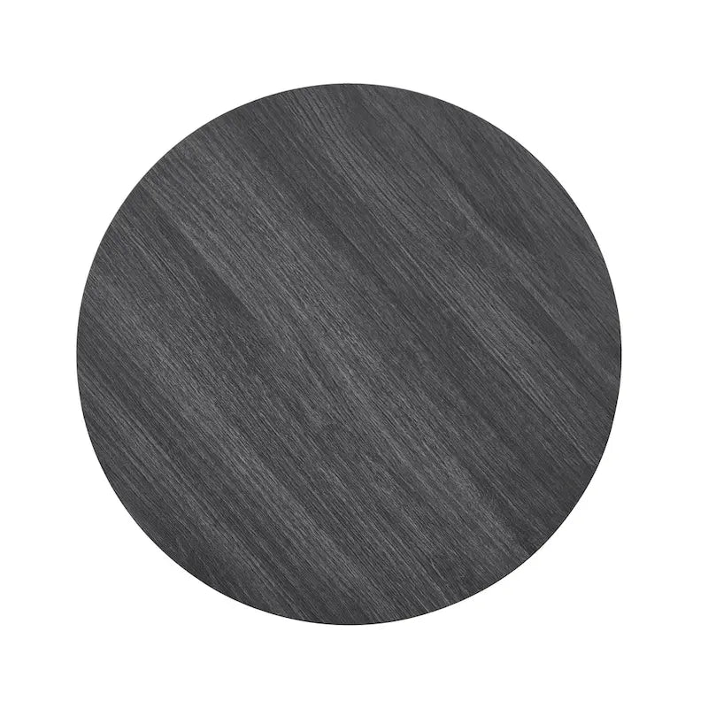 Roundhill Furniture Anze Contemporary Round Wood Shelf End Table