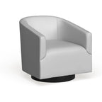 Leather Gel Swivel Chair with Wood Base - Single Seat