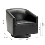 Leather Gel Swivel Chair with Wood Base - Single Seat