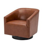 Leather Gel Swivel Chair with Wood Base - Single Seat