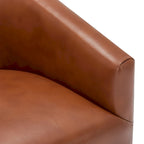 Leather Gel Swivel Chair with Wood Base - Single Seat