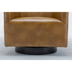 Leather Gel Swivel Chair with Wood Base - Single Seat