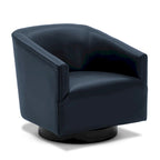 Leather Gel Swivel Chair with Wood Base - Single Seat