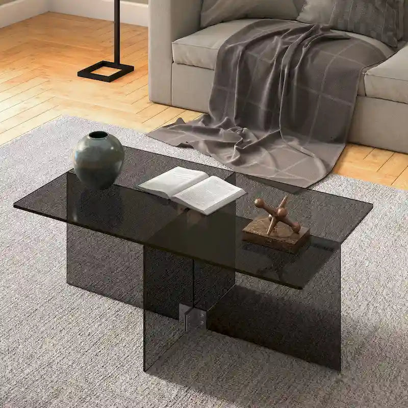 Silver Orchid Carlisle Glass Coffee Table
