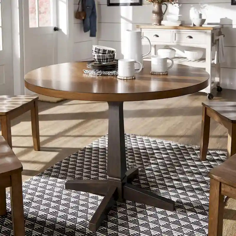 Eleanor Round Two-Tone Dining Table by iNSPIRE Q Classic