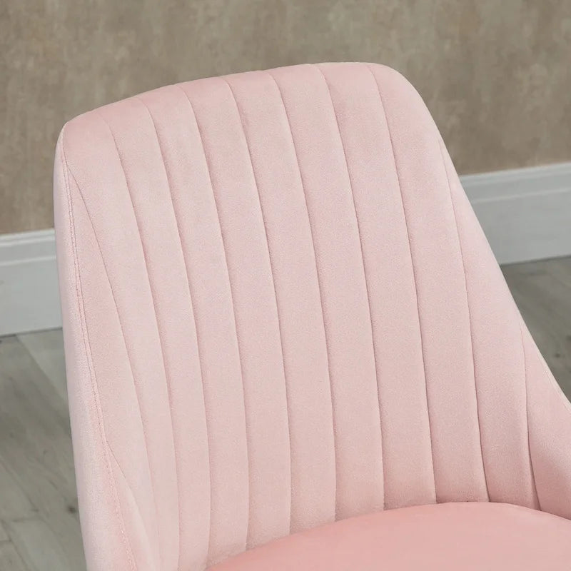 Vinsetto Mid-Back Office Chair, Velvet Fabric Swivel Scallop Shape Computer Desk Chair for Home Office or Bedroom