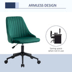 Vinsetto Mid-Back Office Chair, Velvet Fabric Swivel Scallop Shape Computer Desk Chair for Home Office or Bedroom
