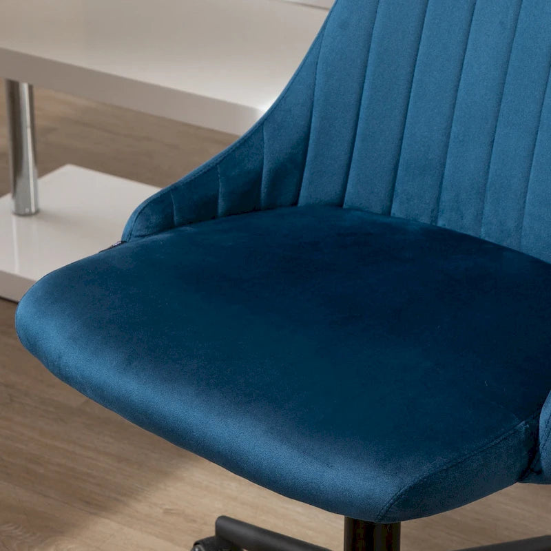 Vinsetto Mid-Back Office Chair, Velvet Fabric Swivel Scallop Shape Computer Desk Chair for Home Office or Bedroom