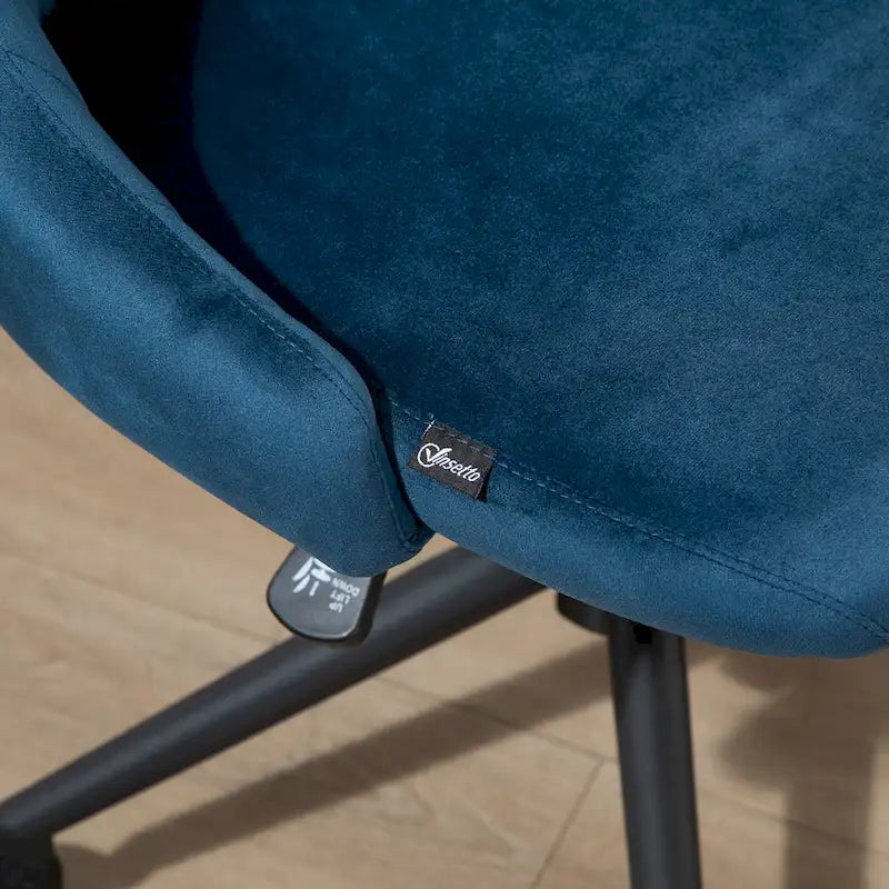 Vinsetto Mid-Back Office Chair, Velvet Fabric Swivel Scallop Shape Computer Desk Chair for Home Office or Bedroom