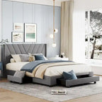 Queen Size Storage Bed with 3 Drawers