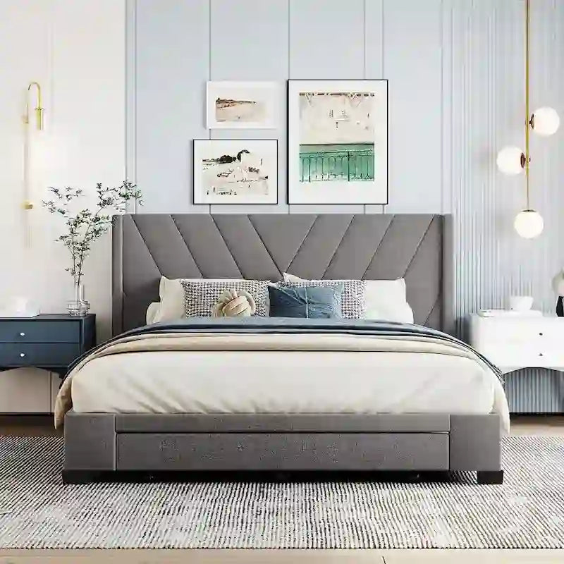 Queen Size Storage Bed with 3 Drawers