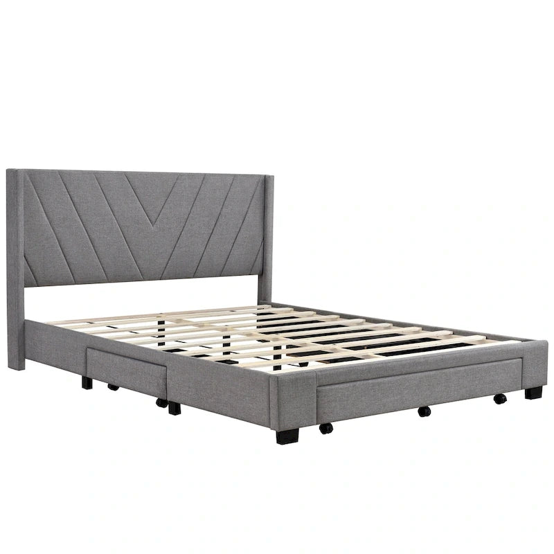 Queen Size Storage Bed with 3 Drawers