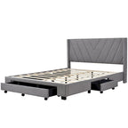 Queen Size Storage Bed with 3 Drawers
