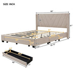 Queen Size Storage Bed with 3 Drawers