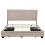 Queen Size Storage Bed with 3 Drawers